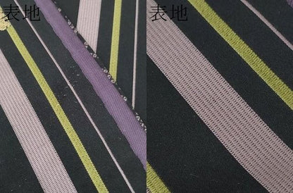 平和屋着物●人形作家　稲邉智津子　両面　六通柄袋帯　舞花間道　麻の葉文様　金糸　正絹　逸品　CABN8278hy