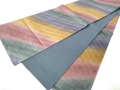平和屋着物●全通柄袋帯　霞文　正絹　逸品　CABN8285hy