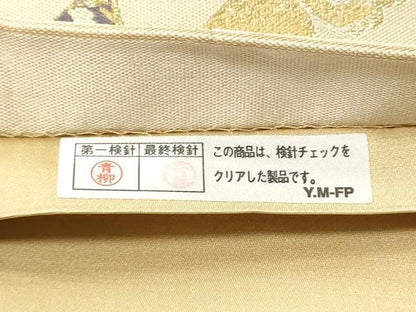 平和屋着物●全通柄袋帯　宝尽くし舞葉文　金糸　正絹　逸品　CABN8288hy