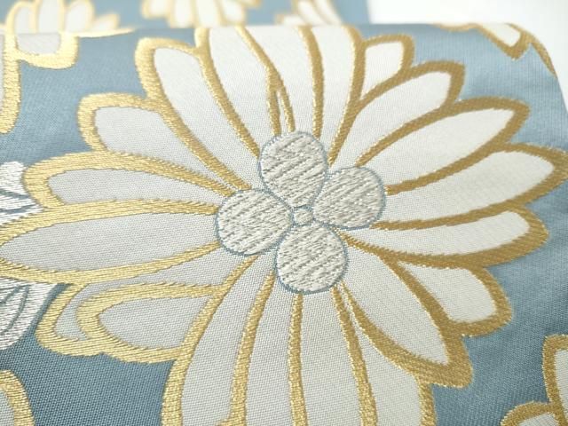 平和屋着物●両面　六通柄袋帯　菊　金銀糸　正絹　逸品　CABN8290hy