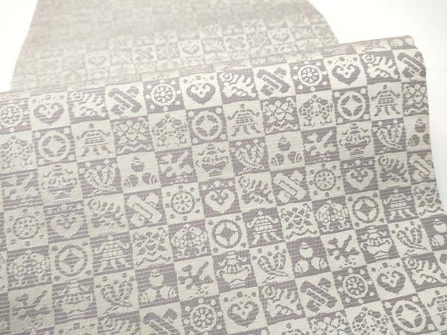平和屋着物●両面　六通柄袋帯　菊　金銀糸　正絹　逸品　CABN8290hy