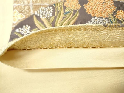 平和屋着物●六通柄袋帯　渡来裂香華文　金糸　正絹　逸品　CABN8294hy