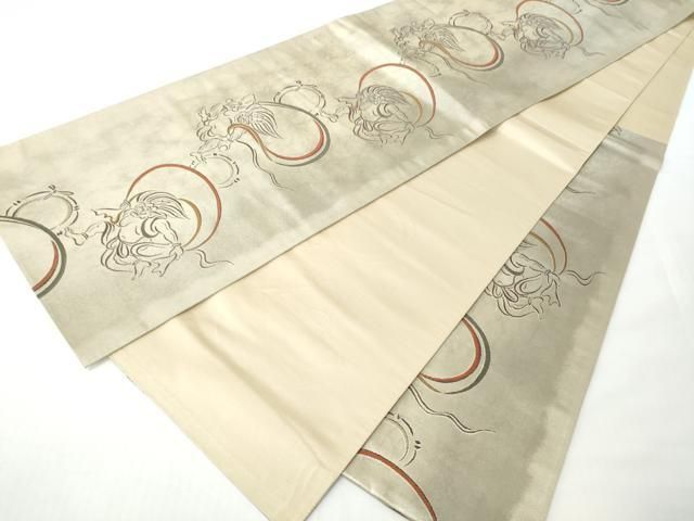 平和屋着物●六通柄袋帯　風神雷神　正絹　逸品　CABN8298hy