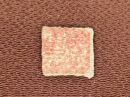 平和屋着物●九寸名古屋帯　作家物　型染め　舞花文　鬼しぼ縮緬　正絹　逸品　CABN8313hy