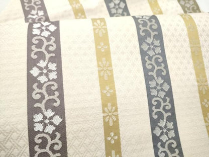平和屋着物●九寸名古屋帯　花唐草文　正絹　逸品　CABN8314hy