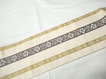 平和屋着物●九寸名古屋帯　花唐草文　正絹　逸品　CABN8314hy