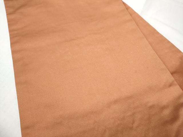 平和屋着物●西陣　川島織物　九寸名古屋帯　櫨色　ワンポイント　舞葉文　本金　正絹　逸品　CABN8339hy