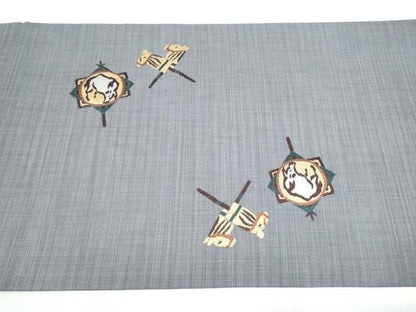 平和屋着物●九寸開き名古屋帯　人物文　正絹　逸品　CABN8351hy