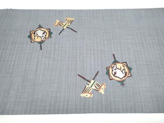 平和屋着物●九寸開き名古屋帯　人物文　正絹　逸品　CABN8351hy