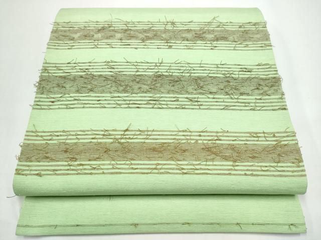 平和屋着物●九寸開き名古屋帯　髭紬　横段文　正絹　逸品　CABN8355hy