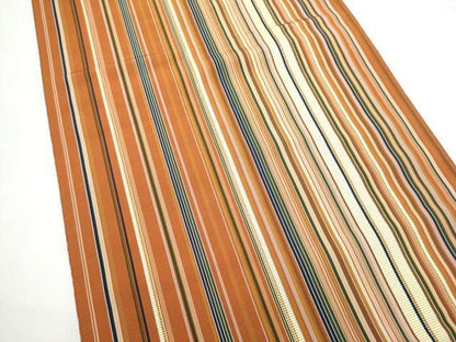 平和屋着物●本場筑前博多織　八寸名古屋帯　間道　正絹　逸品　CABN8360hy