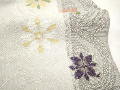 平和屋着物●八寸名古屋帯　花唐草文　正絹　逸品　CABN8367hy