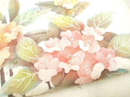 平和屋着物●九寸開き名古屋帯　髭紬　ろうけつ染　枝花文　正絹　逸品　CABN8373hy