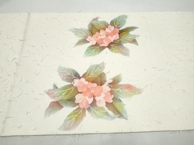 平和屋着物●九寸開き名古屋帯　髭紬　ろうけつ染　枝花文　正絹　逸品　CABN8373hy