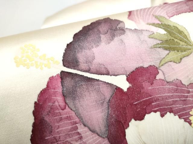 平和屋着物●九寸名古屋帯　枝花文　正絹　逸品　CABN8389hy