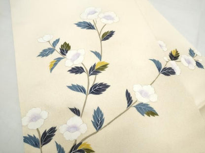 平和屋着物●九寸名古屋帯　枝花文　正絹　逸品　CABN8391hy