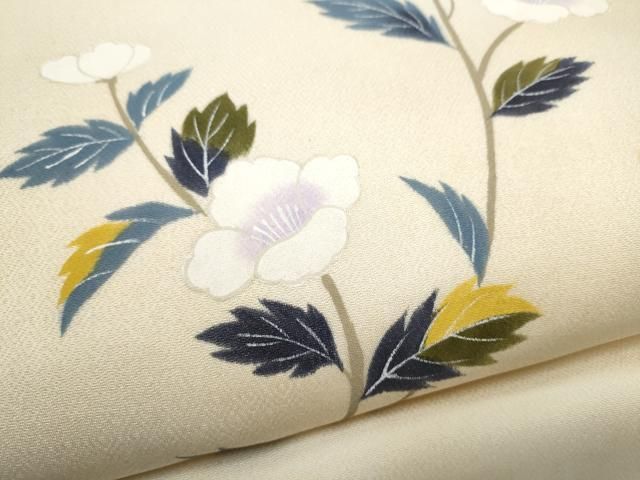平和屋着物●九寸名古屋帯　枝花文　正絹　逸品　CABN8391hy
