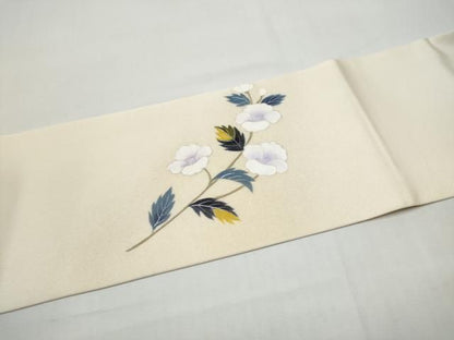 平和屋着物●九寸名古屋帯　枝花文　正絹　逸品　CABN8391hy