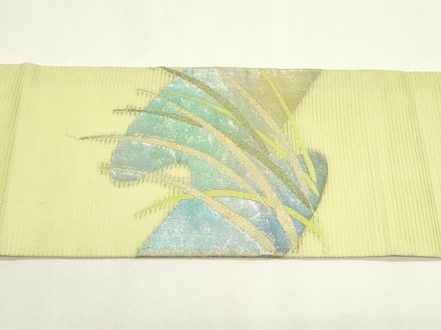平和屋着物＊夏物　九寸名古屋帯　水辺草木文　金銀糸　正絹　逸品　CABN8411rv