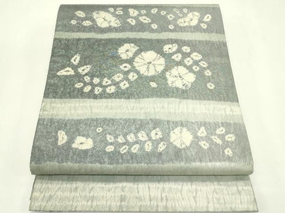 平和屋着物●六通柄袋帯　絞り　横段花文　正絹　逸品　CABN8680rv