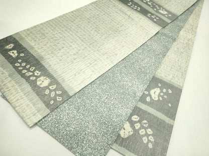 平和屋着物●六通柄袋帯　絞り　横段花文　正絹　逸品　CABN8680rv