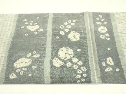 平和屋着物●六通柄袋帯　絞り　横段花文　正絹　逸品　CABN8680rv