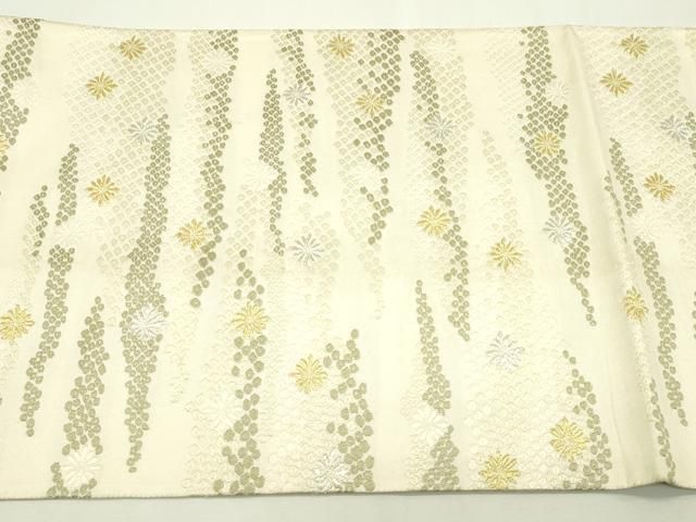 平和屋着物●六通柄袋帯　紹巴織　唐織　彩かすみ　金銀糸　正絹　逸品　CABN8682rv