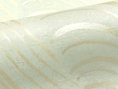 平和屋着物●石川県指定無形文化財　牛首紬　白山工房　手織り　全通柄袋帯　流水文　金銀彩　正絹　逸品　未使用　CABN8683rv