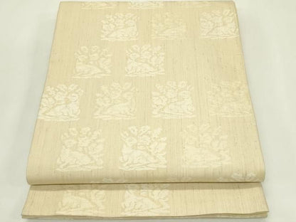 平和屋着物●西陣　かつやま織物謹製　六通柄袋帯　兎　正絹　逸品　CABN8687rv