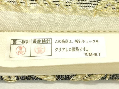 平和屋着物●六通柄袋帯　唐織　草花文　金糸　正絹　逸品　CABN8688rv