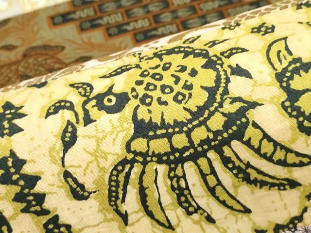 平和屋着物●六通柄袋帯　バティック　唐織　切嵌　横段文　金糸　正絹　逸品　CABN8690rv