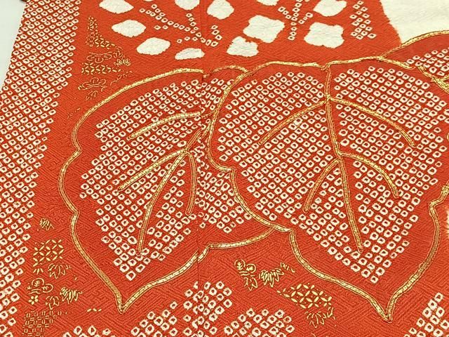 平和屋着物■豪華振袖　駒刺繍　絞り　草花文　金彩　正絹　逸品　CABN9205ua