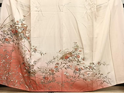 平和屋着物■訪問着　貝桶草花文　暈し染め　金彩　正絹　逸品　CABN9239ua