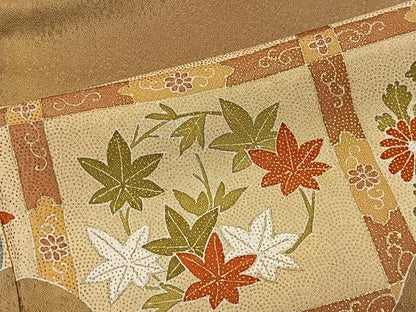 平和屋着物■訪問着　刺繍　草花文　金彩　正絹　逸品　CABN9241ua