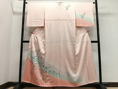 平和屋着物■訪問着　枝花文　暈し染め　金銀彩　正絹　逸品　CABN9242ua