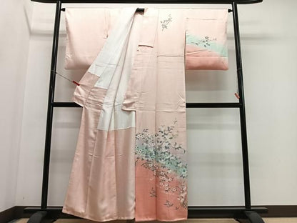 平和屋着物■訪問着　枝花文　暈し染め　金銀彩　正絹　逸品　CABN9242ua
