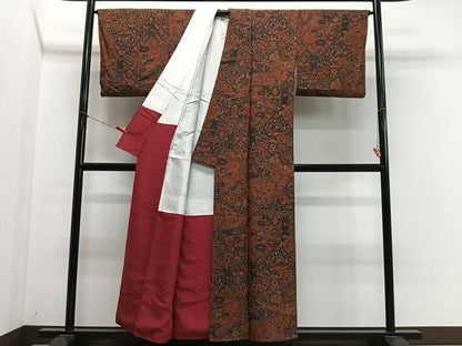 平和屋着物■上質な小紋　更紗花鳥文　正絹　逸品　CABN9246ua