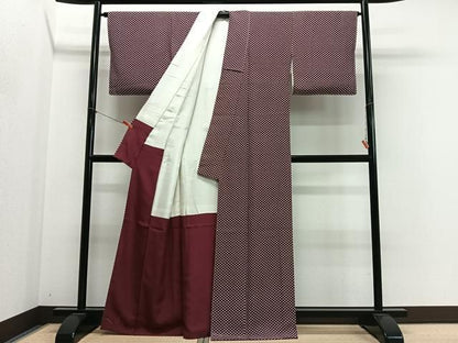 平和屋着物■上質な小紋　舞花文　正絹　逸品　未使用　CABN9247ua