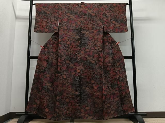 平和屋着物■上質な小紋　陶器草花文　正絹　逸品　CABN9249ua