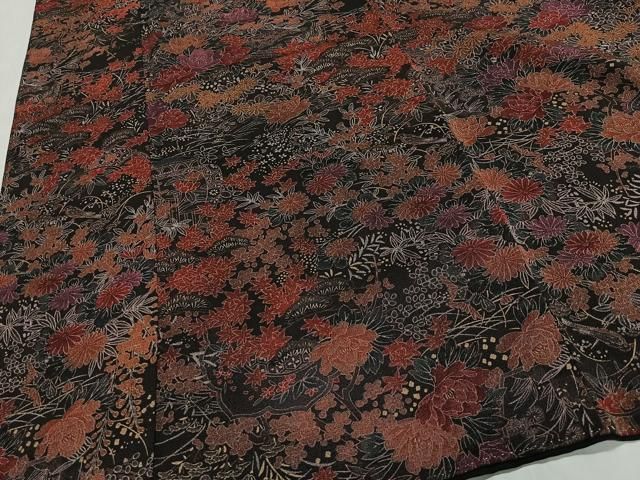 平和屋着物■上質な小紋　陶器草花文　正絹　逸品　CABN9249ua