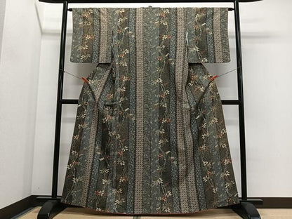 平和屋着物■上質な小紋　南天文　金彩　正絹　逸品　CABN9251ua