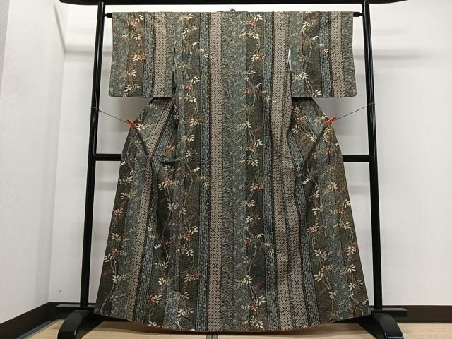 平和屋着物■上質な小紋　南天文　金彩　正絹　逸品　CABN9251ua