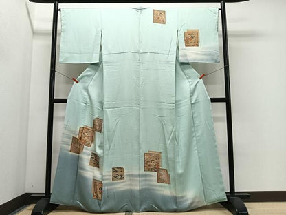 平和屋着物■訪問着　色紙重ね草花文　暈し染め　金彩　正絹　逸品　CABN9252ua