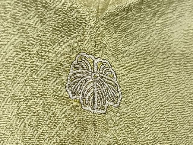 平和屋着物■上質な色無地　丸地紋　若菜色　正絹　逸品　CABN9253ua