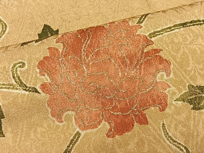 平和屋着物■訪問着　お召地　草花文　金彩　正絹　逸品　CABN9254ua