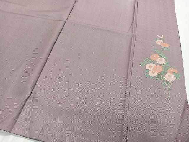 平和屋着物●訪問着　流水草花文　暈し染め　金彩　正絹　逸品　CABN9270ua