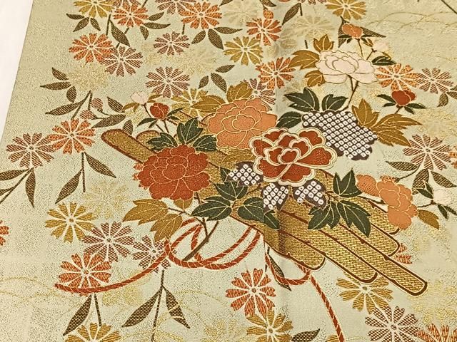 平和屋着物●訪問着　草花文　暈し染め　金彩　やまと誂製　正絹　逸品　CABN9274ua