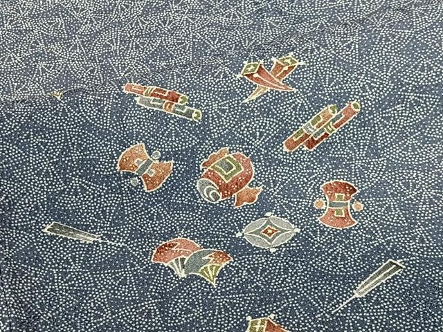 平和屋着物●訪問着　江戸小紋　作家物　宝尽くし　暈し染め　正絹　逸品　CABN9340ua