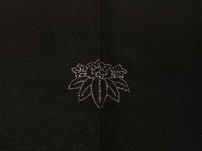 平和屋着物＃羽織　総刺繍　草花文　黒地　正絹　逸品　CABN9376ua