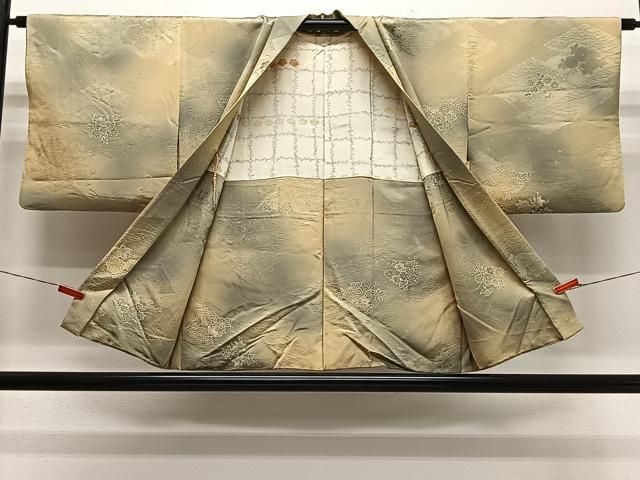 平和屋着物＃羽織　地紋起こし　草花文　暈し染め　正絹　逸品　CABN9382ua